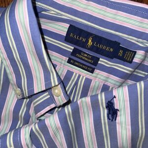 Polo Ralph Lauren Performance RL Untucked‎ Long Sleeve Button Down Mens XL Slim